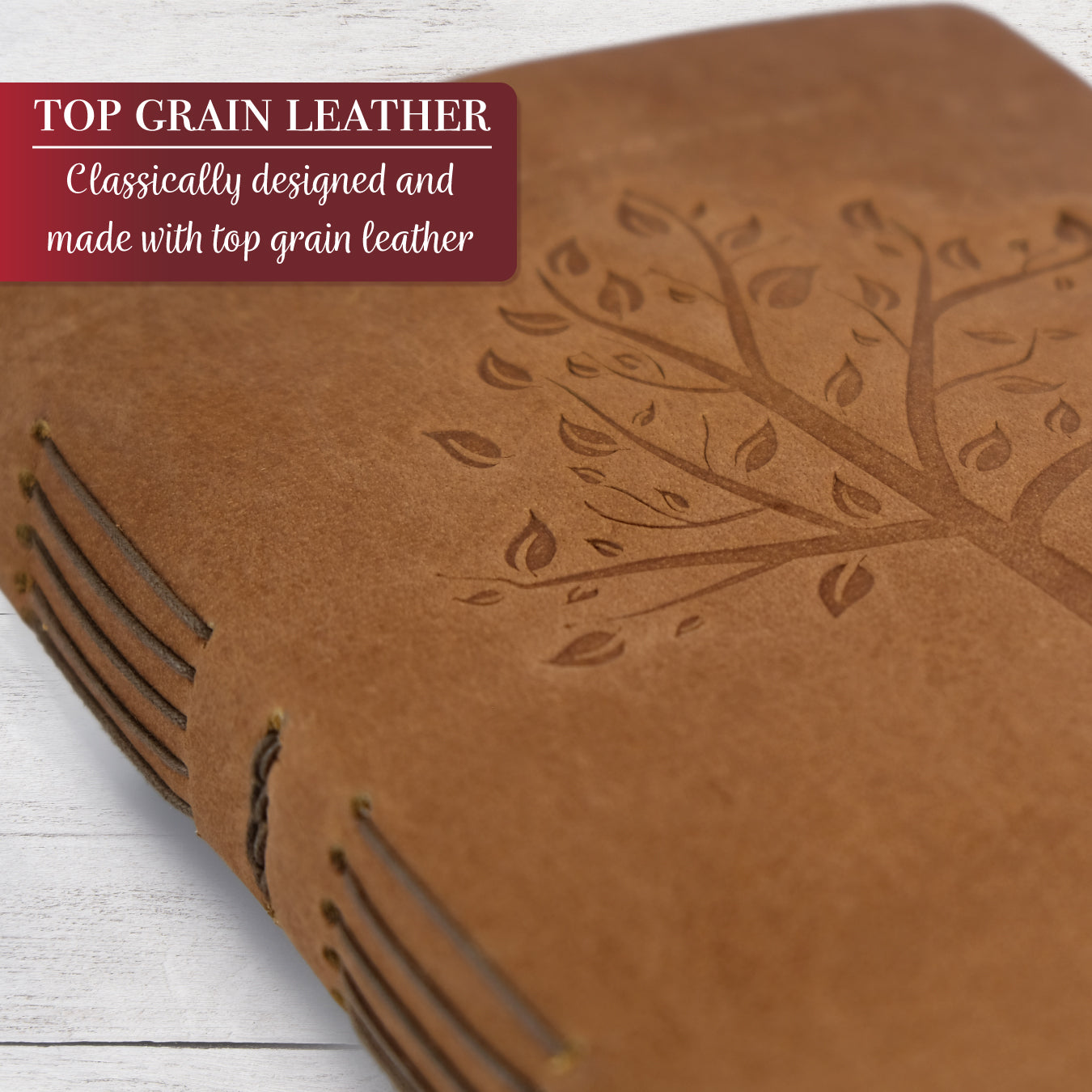 Leather Journal with Lined Pages - Tree of Life Leather Bound Writing Journal for Women and Men (5x7 in)