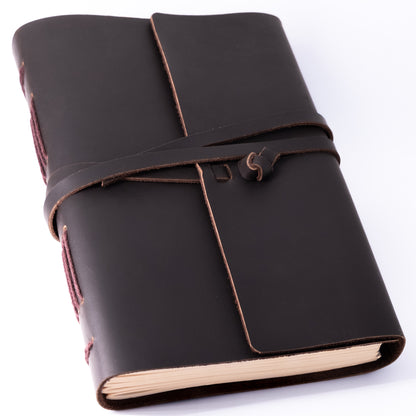 ThoughtSpace Journals - Handmade Leather Journal with Blank Pages (6x8)