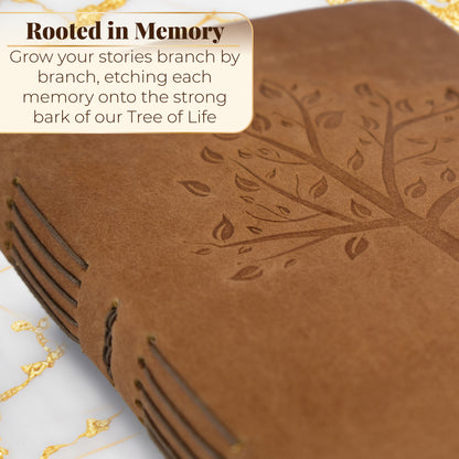 Leather Journal with Lined Pages - Tree of Life Leather Bound Writing Journal for Women and Men (5x7 in)