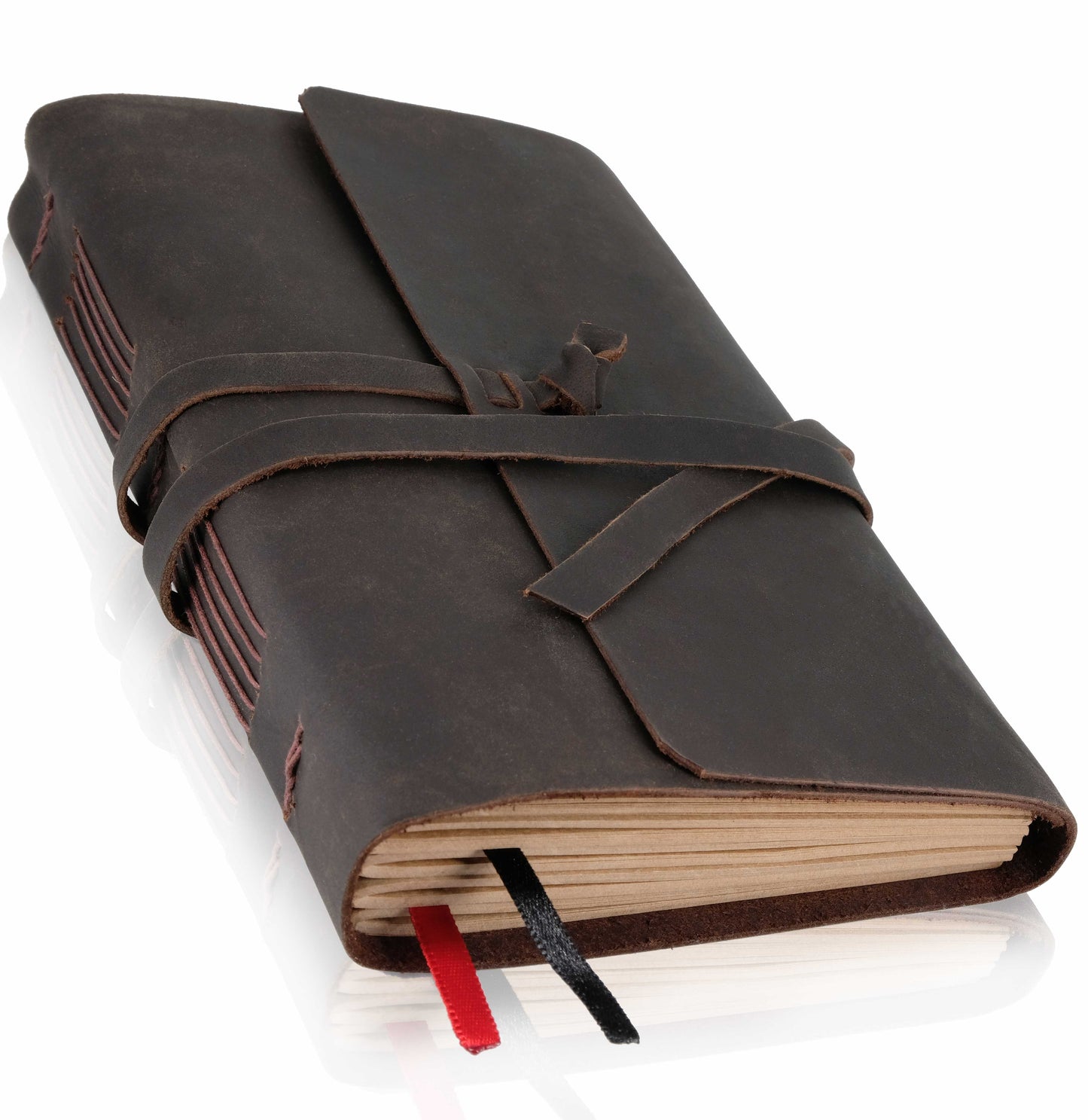 Leather Journal with Lined Pages - Leather Bound Writing Journal for Men & Women (6x8 in)