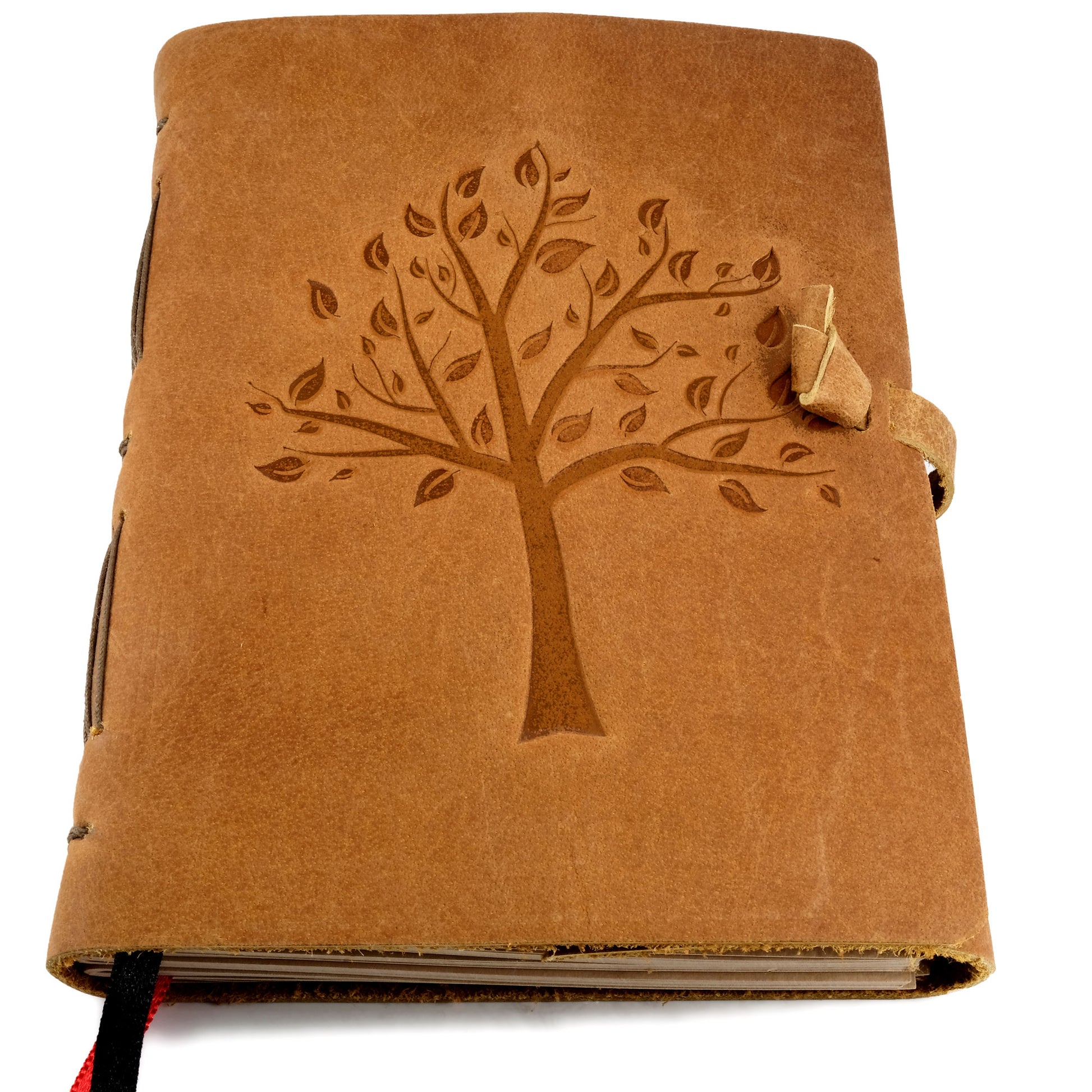 Leather Journal Refillable Lined Paper Tree of Life Handmade